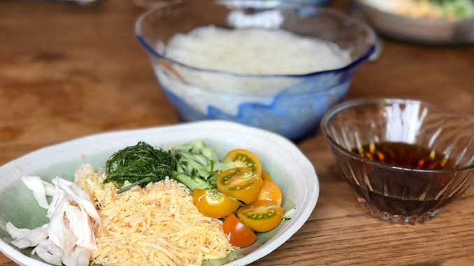 錦糸卵とそうめん