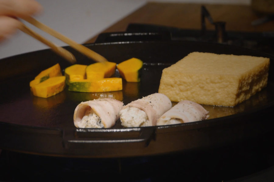 牡蠣とベーコンの鉄板焼き